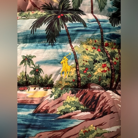 NWOT POLO Ralph Lauren Outrigger Hawaiian Tropical Print Bomber Down Jacket M - Picture 6 of 14